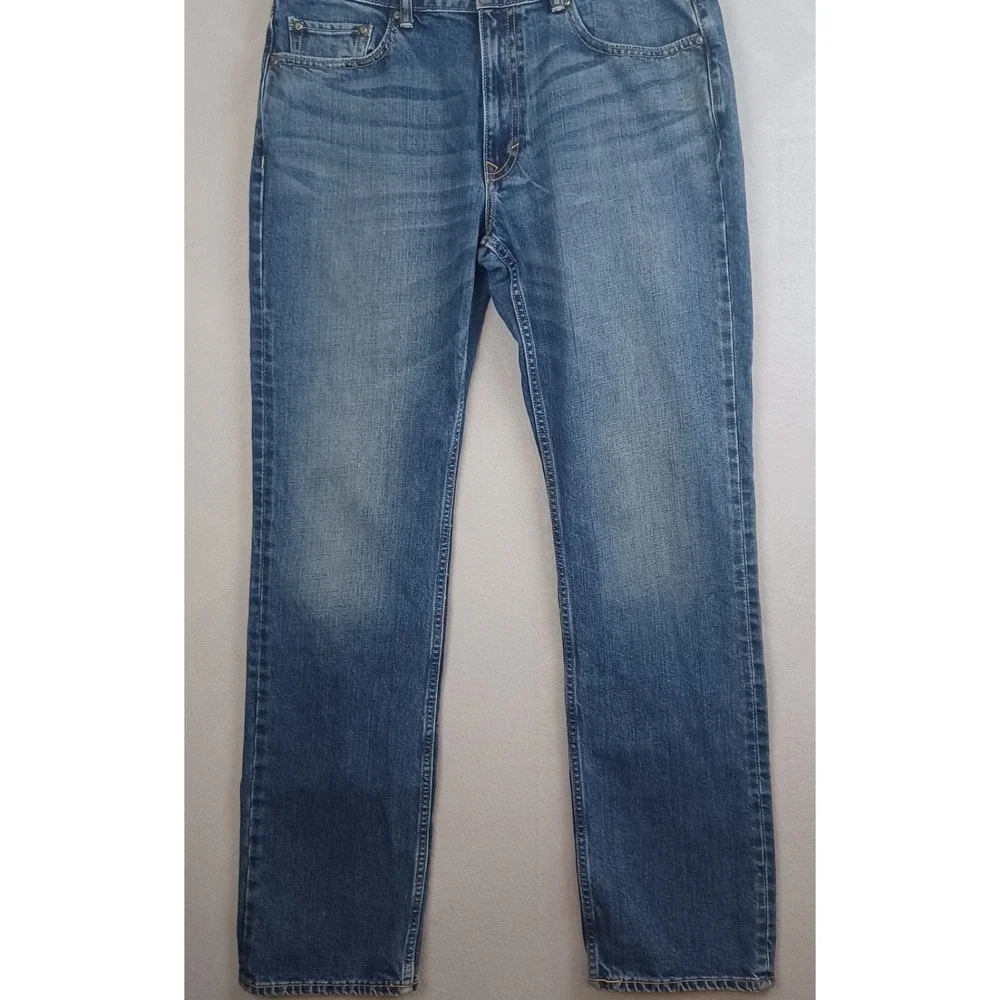 Banana Republic Mens Straight Leg Jeans Med Wash 34x34 (fits 34x33) Blue Denim